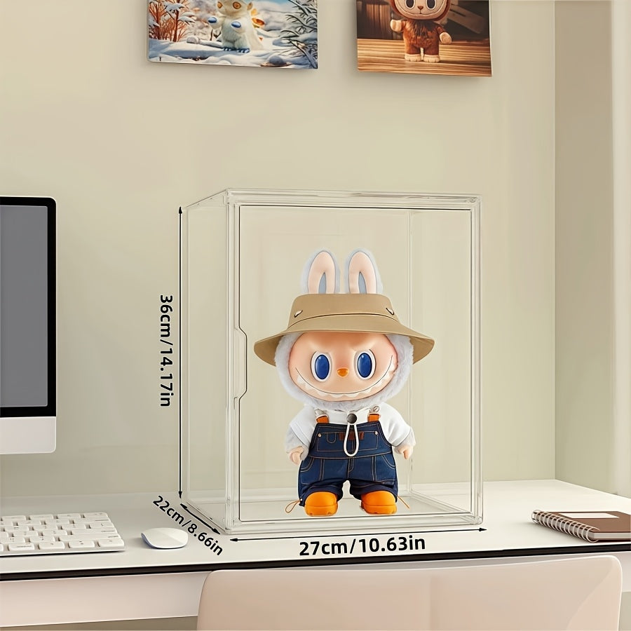 1pc Acrylic LABUBU Transparent Collection Cabinet, Transparent Plush Doll Storage Box, Used for Organizing And Displaying, Dust-Proof Storage, Very Suitable for Doll Collection, Exquisite Gift
