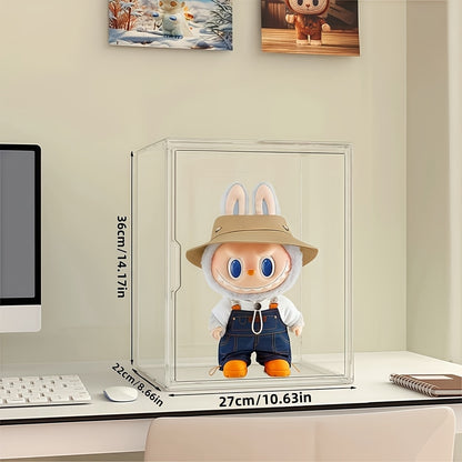 1pc Acrylic LABUBU Transparent Collection Cabinet, Transparent Plush Doll Storage Box, Used for Organizing And Displaying, Dust-Proof Storage, Very Suitable for Doll Collection, Exquisite Gift