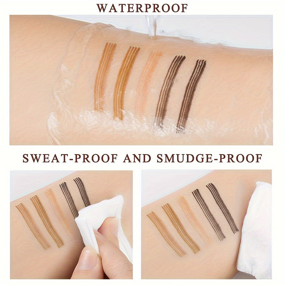 [Waterproof Eyebrow Pen] 1pc Waterproof Eyebrow Pen | Micro-Fork Tip Applicator for Natural Looking Brows - Effortless Microblading Makeup Pencil