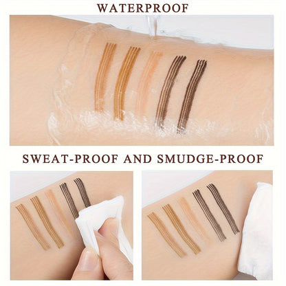 [Waterproof Eyebrow Pen] 1pc Waterproof Eyebrow Pen | Micro-Fork Tip Applicator for Natural Looking Brows - Effortless Microblading Makeup Pencil