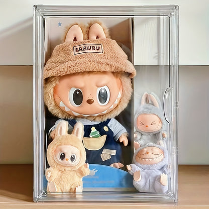 1pc Acrylic LABUBU Transparent Collection Cabinet, Transparent Plush Doll Storage Box, Used for Organizing And Displaying, Dust-Proof Storage, Very Suitable for Doll Collection, Exquisite Gift