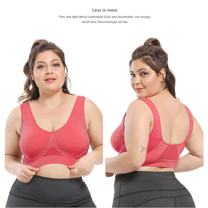 [Gentle Care, Sports Bra] Breathable Plus Size Seamless Sports Bra for Women - Purple, Push-Up with Removable Pads, Comfort Fit Vest Style, Sizes 36XL to 40XL