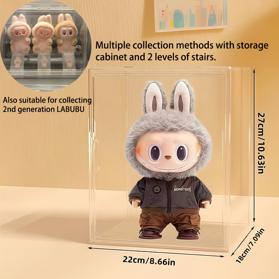 1pc Acrylic LABUBU Transparent Collection Cabinet, Transparent Plush Doll Storage Box, Used for Organizing And Displaying, Dust-Proof Storage, Very Suitable for Doll Collection, Exquisite Gift
