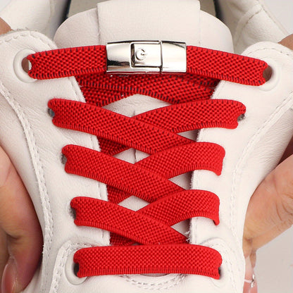 1Pair Women'S Polyester Laces Sneaker Accessories, White No Laces with Buckles