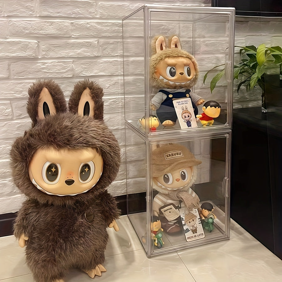 1pc Acrylic LABUBU Transparent Collection Cabinet, Transparent Plush Doll Storage Box, Used for Organizing And Displaying, Dust-Proof Storage, Very Suitable for Doll Collection, Exquisite Gift